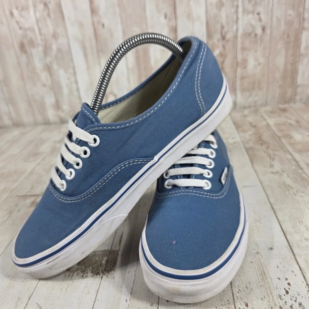 Vans‎ Authentic Blue Canvas Low Top Sneakers Womens 9.5 Mens 8 Skate Shoes